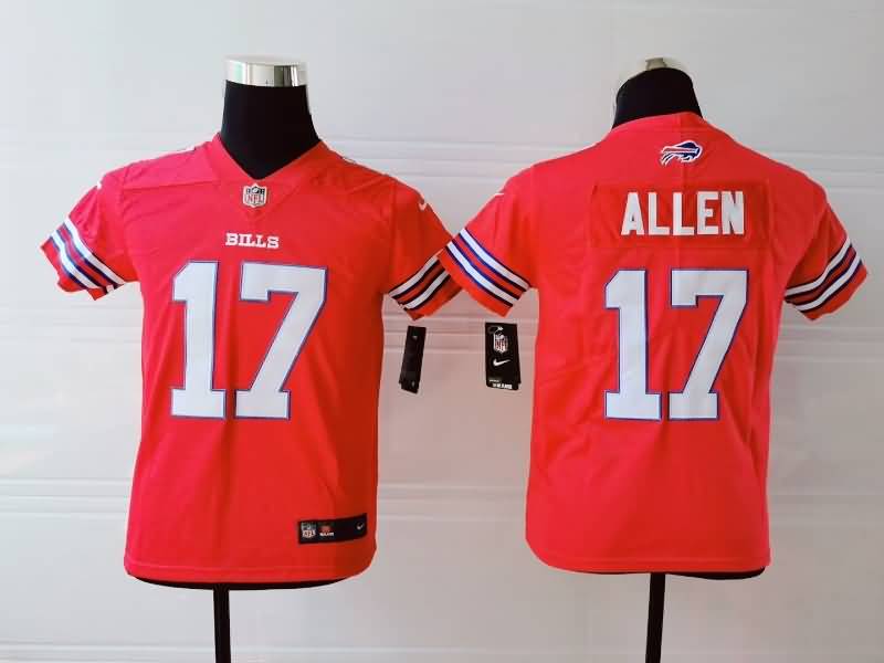 Buffalo Bills Kids ALLEN #17 Red NFL Jersey