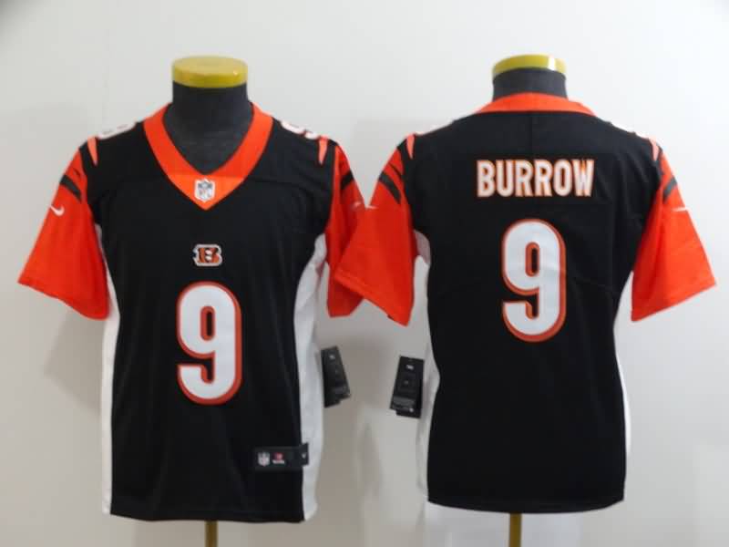 Cincinnati Bengals Kids BURROW #9 Black NFL Jersey