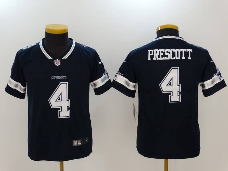 Dallas Cowboys Kids PRESCOTT #4 Dark Blue NFL Jersey