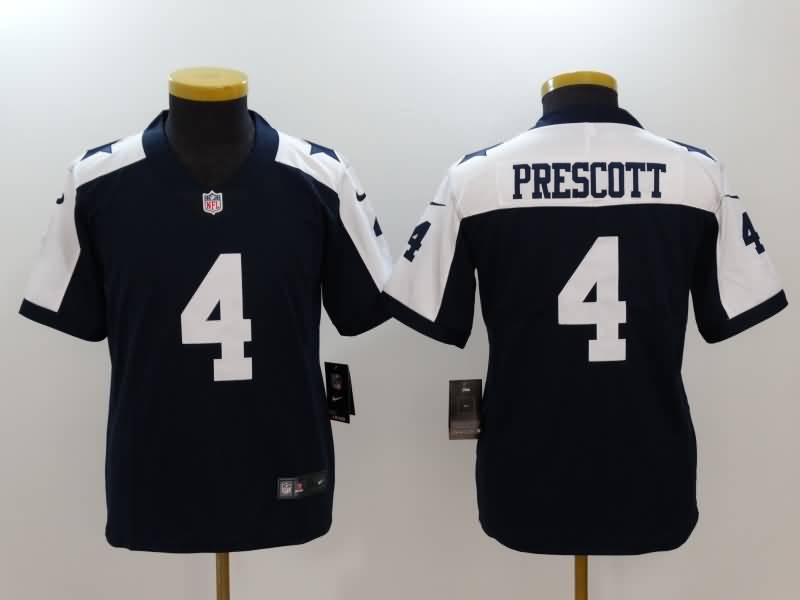 Dallas Cowboys Kids PRESCOTT #4 Dark Blue NFL Jersey 02