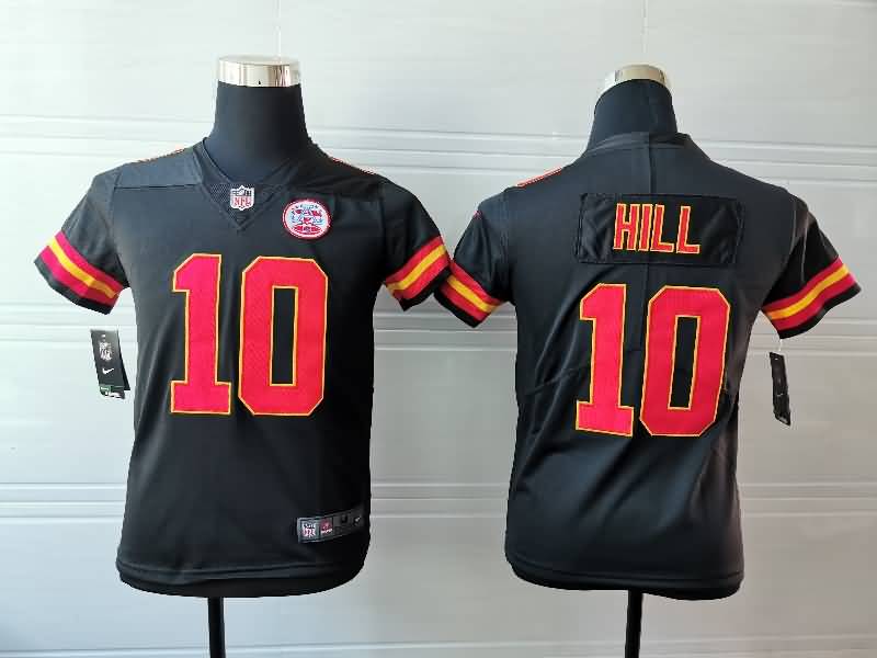 Kansas City Chiefs Kids HILL #10 Black NFL Jersey