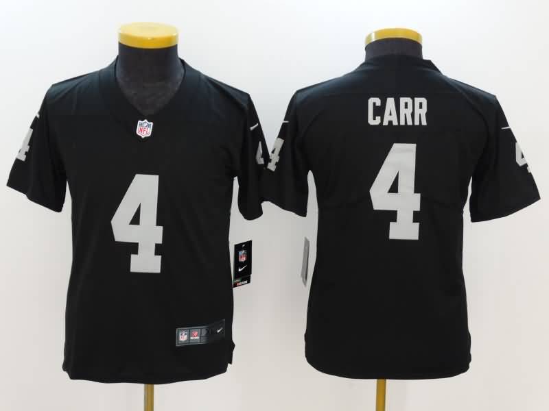 Las Vegas Raiders Kids CARR #4 Black NFL Jersey