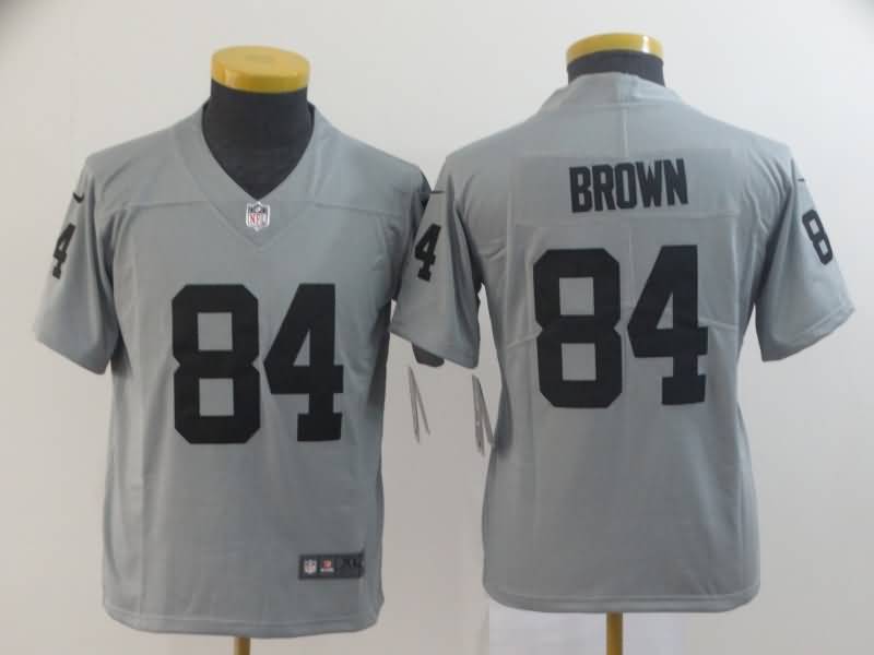 Las Vegas Raiders Kids BROWN #84 Grey Inverted Legend NFL Jersey