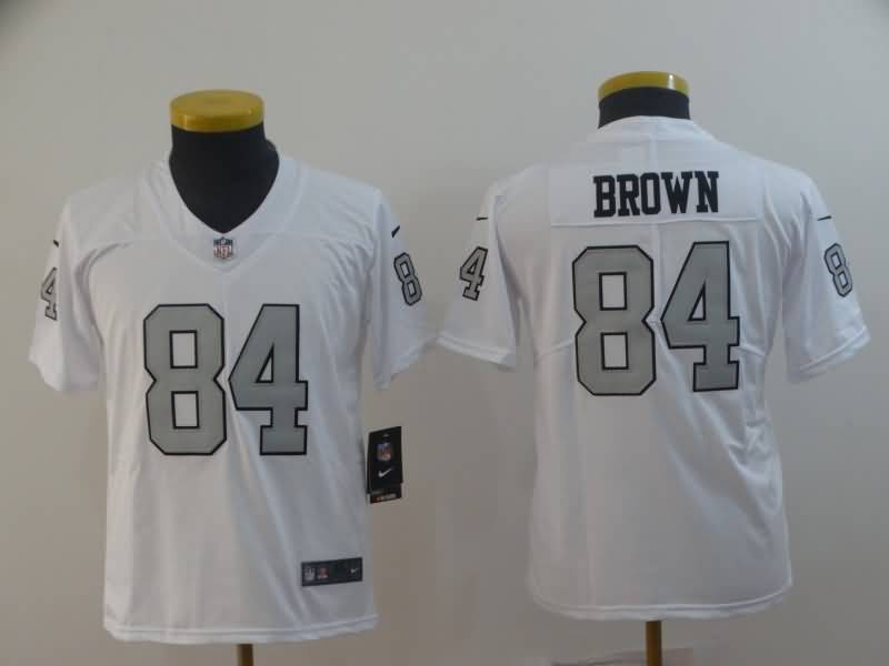 Las Vegas Raiders Kids BROWN #84 White NFL Jersey