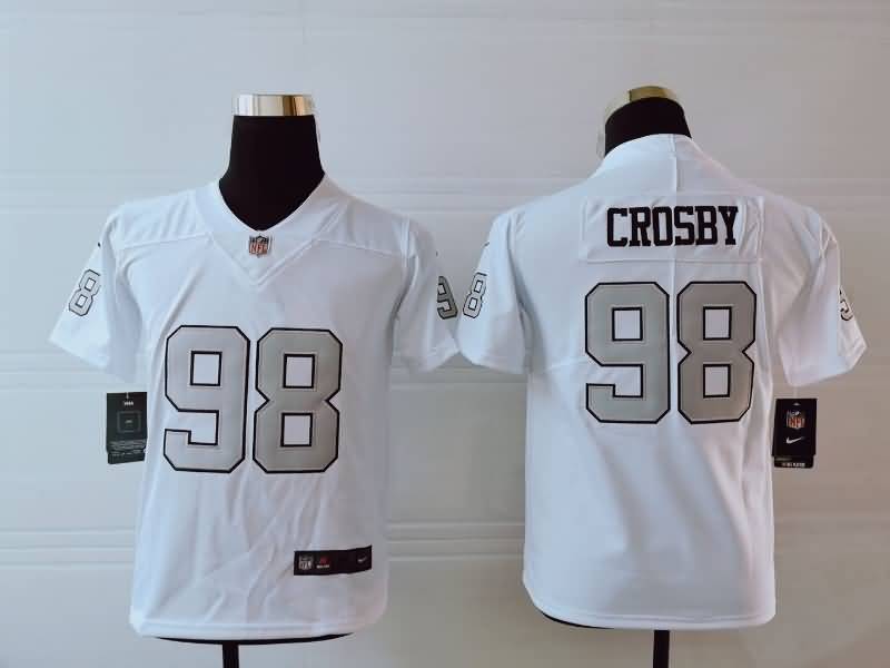 Las Vegas Raiders Kids CROSBY #98 White NFL Jersey