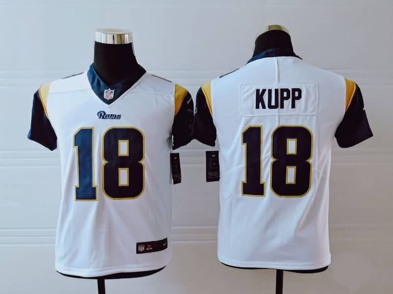 Los Angeles Rams Kids KUPP #18 White NFL Jersey