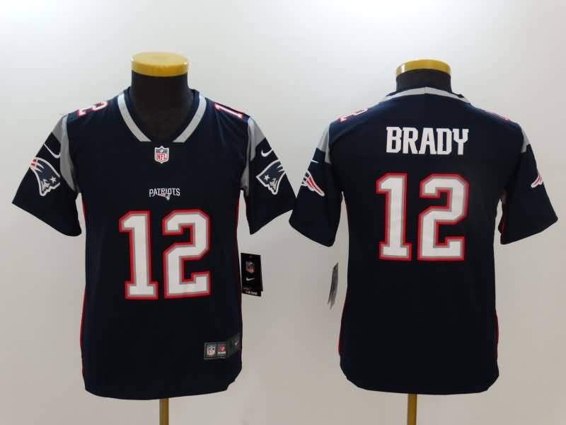 New England Patriots Kids BRADY #12 Dark Blue NFL Jersey