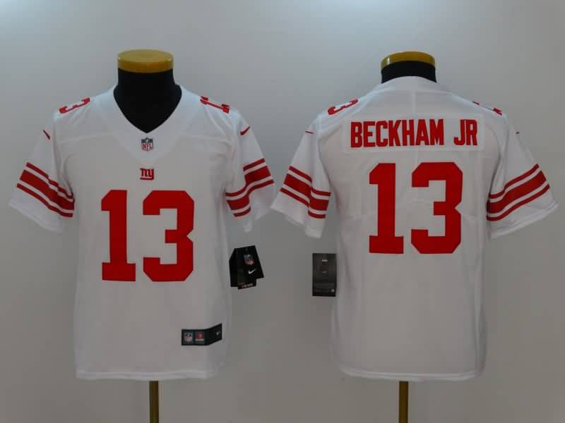 New York Giants Kids BECKHAM JR #13 White NFL Jersey