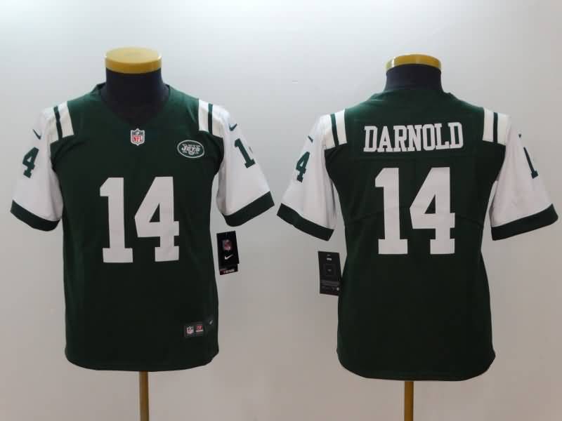 New York Jets Kids DARNOLD #14 Green NFL Jersey 02