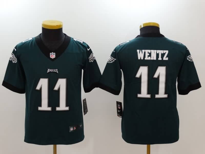 Philadelphia Eagles Kids WENTZ #11 Green NFL Jersey