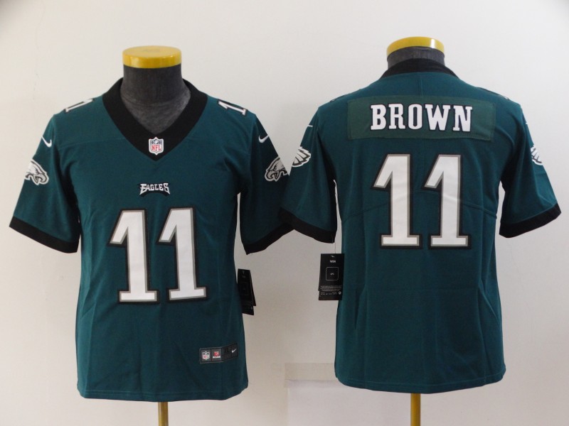 Philadelphia Eagles Kids BROWN #11 Green NFL Jersey