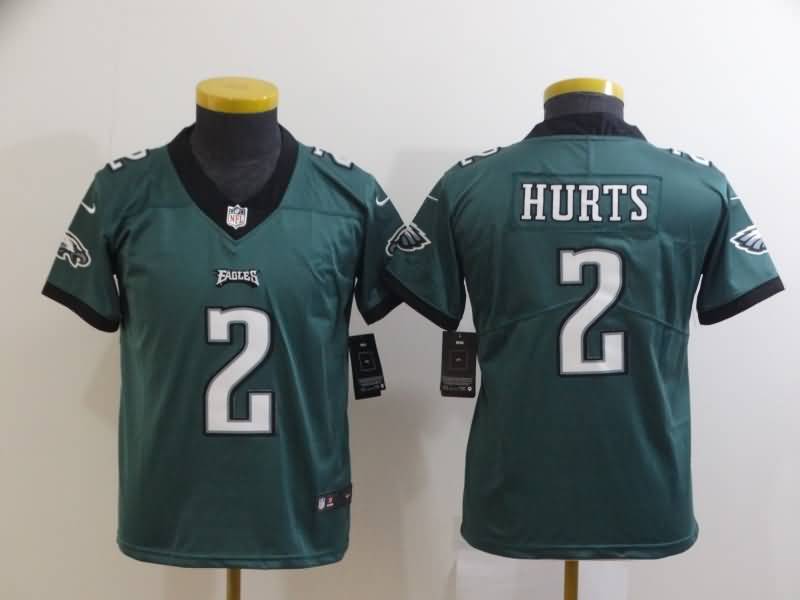 Philadelphia Eagles Kids HURTS #2 Green NFL Jersey