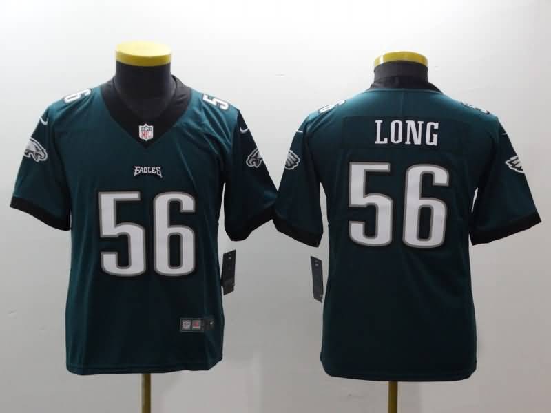 Philadelphia Eagles Kids LONG #56 Green NFL Jersey