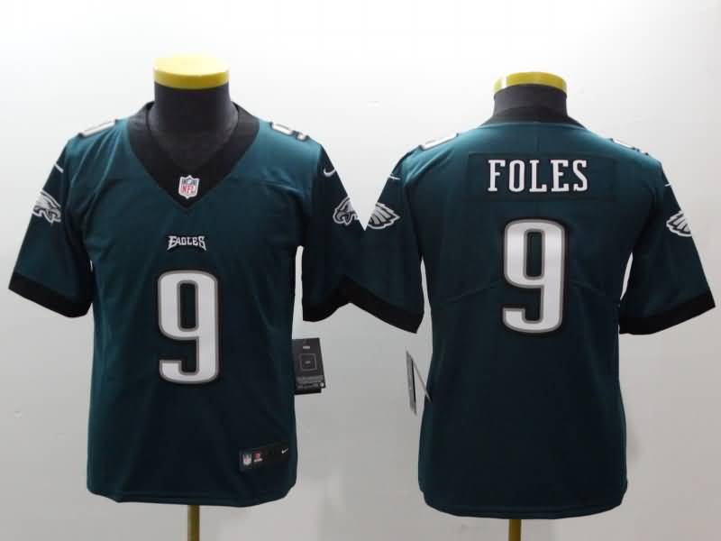 Philadelphia Eagles Kids FOLES #9 Green NFL Jersey