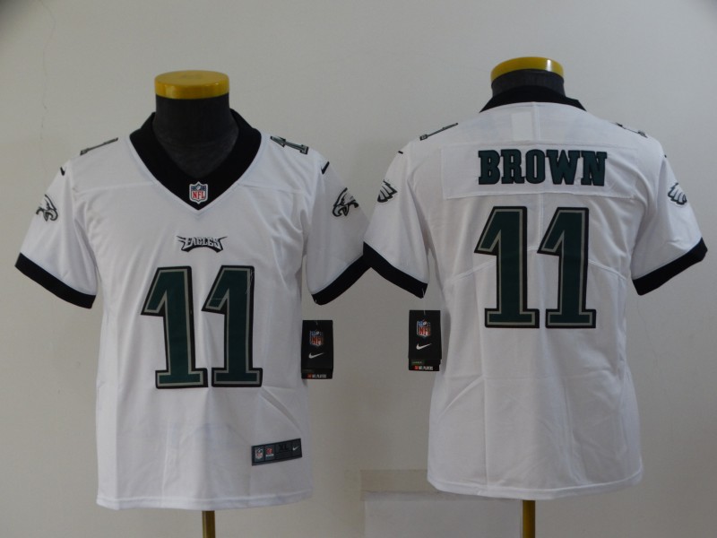 Philadelphia Eagles Kids BROWN #11 White NFL Jersey