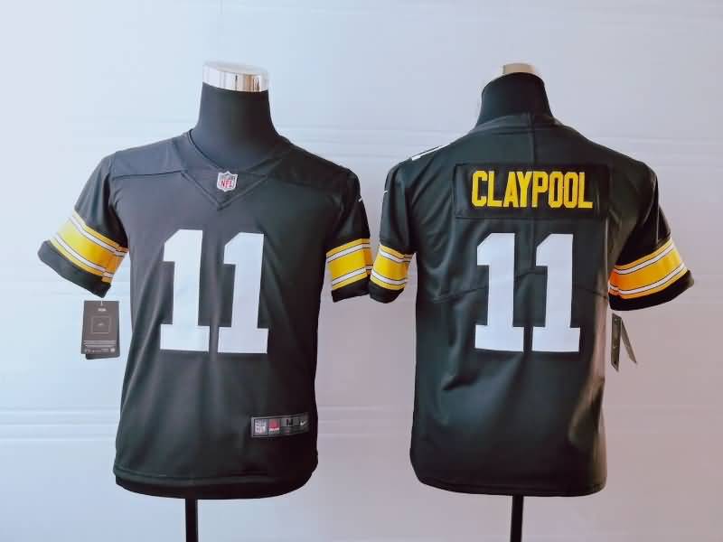 Pittsburgh Steelers Kids CLAYPOOL #11 Black NFL Jersey 02