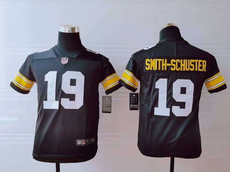 Pittsburgh Steelers Kids SMITH-SCHUSTER #19 Black NFL Jersey 02