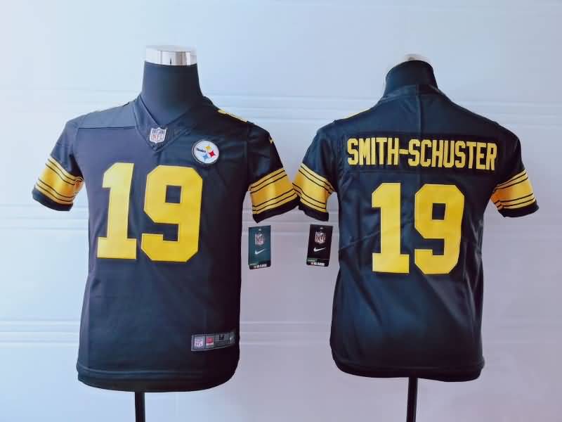 Pittsburgh Steelers Kids SMITH-SCHUSTER #19 Black NFL Jersey 03