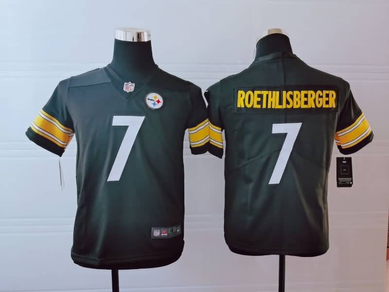 Pittsburgh Steelers Kids ROETHLISBERGER #7 Black NFL Jersey