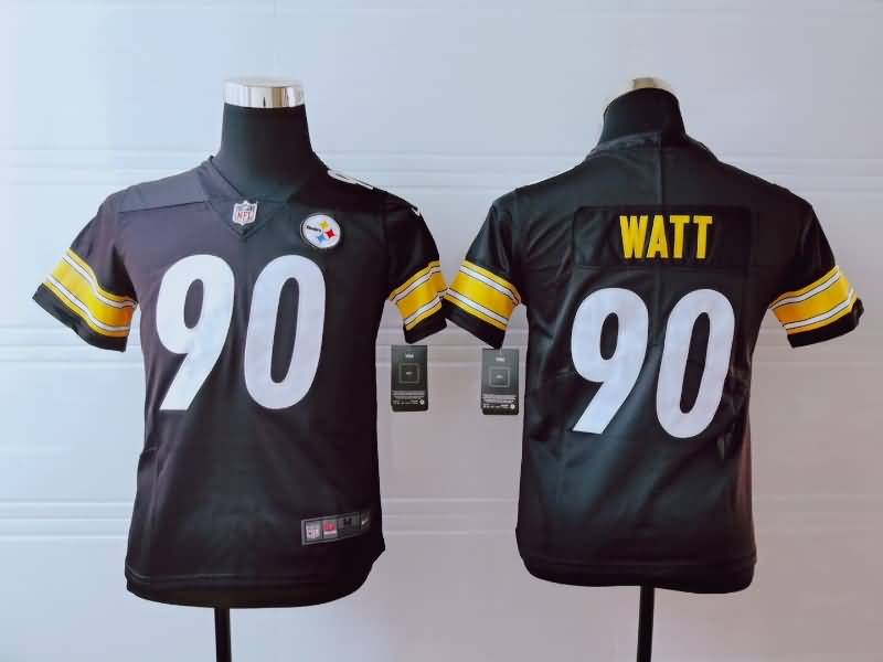 Pittsburgh Steelers Kids WATT #90 Black NFL Jersey