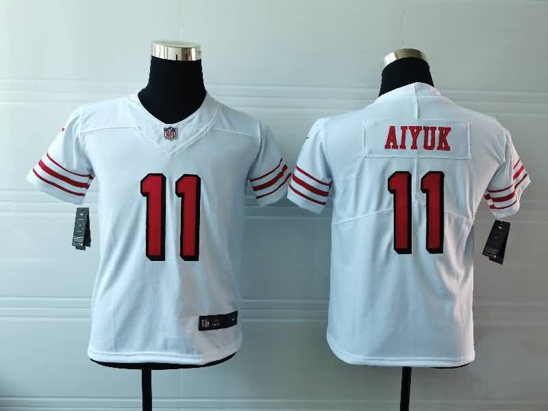 San Francisco 49ers Kids AIYUK #11 White Retro NFL Jersey