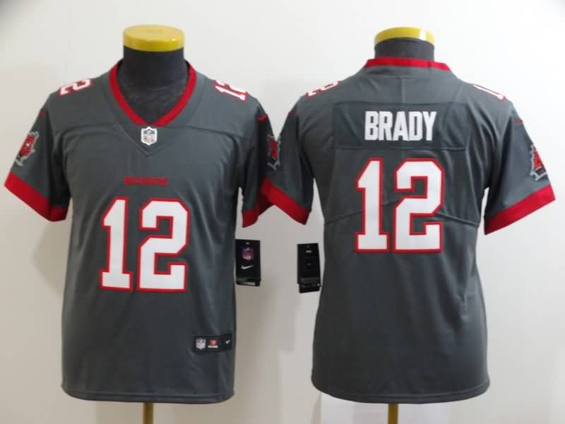 Tampa Bay Buccaneers Kids BRADY #12 Grey NFL Jersey