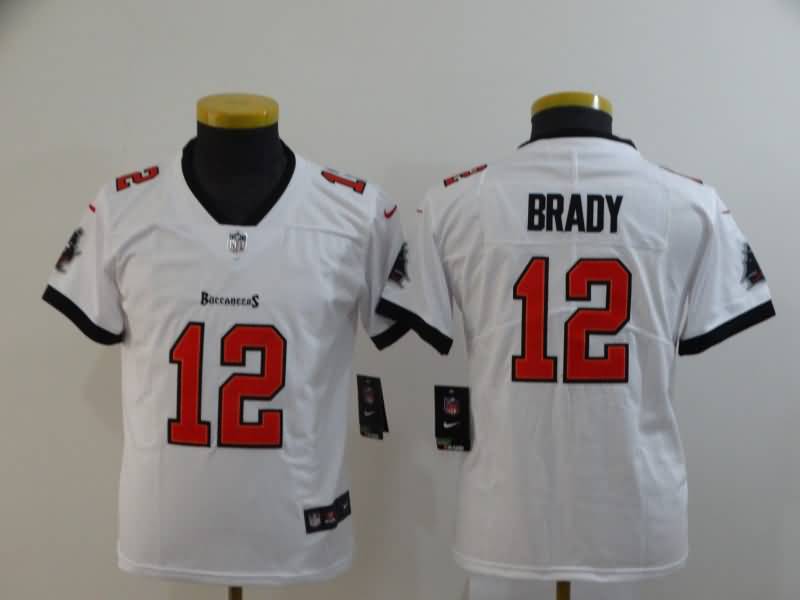 Tampa Bay Buccaneers Kids BRADY #12 White NFL Jersey 02