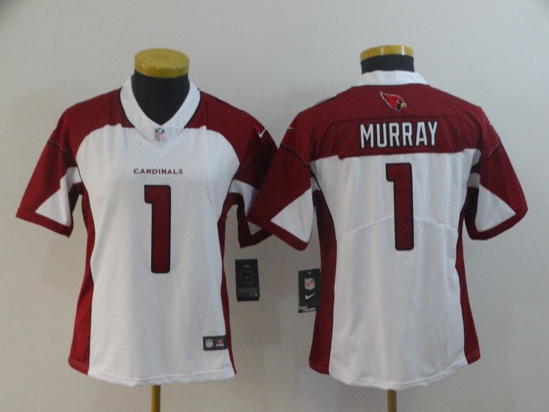 Arizona Cardinals MURRAY #1 White Women NFL Jersey