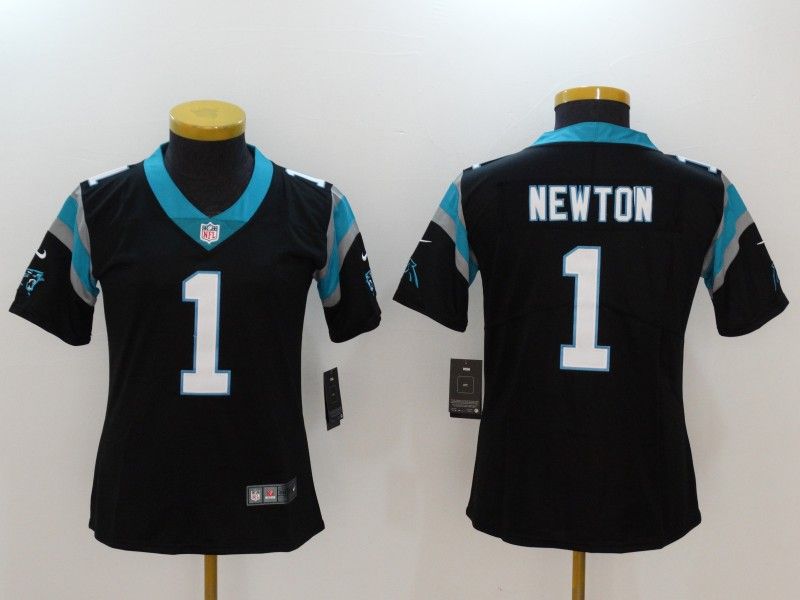 Carolina Panthers NEWTON #1 Black Women NFL Jersey