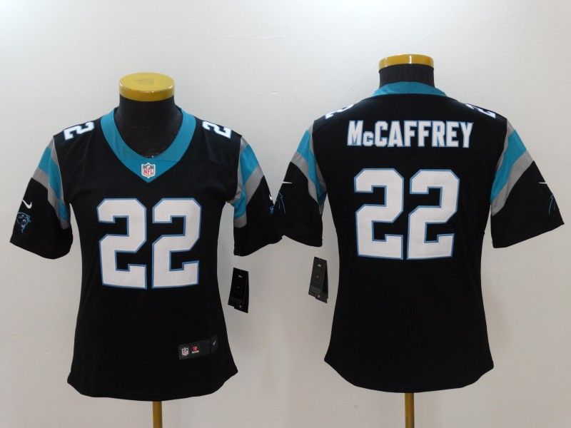 Carolina Panthers McCAFFREY #22 Black Women NFL Jersey