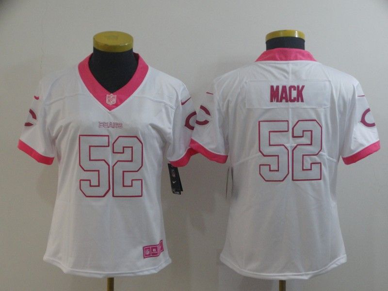 Chicago Bears MACK #52 White Fashion Women NFL Jersey