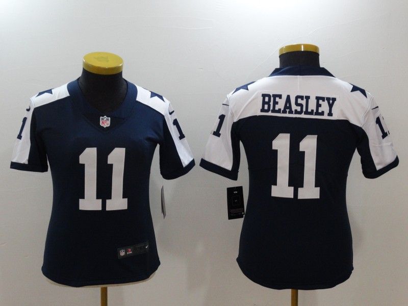 Dallas Cowboys BEASLEY #11 Dark Blue Women NFL Jersey