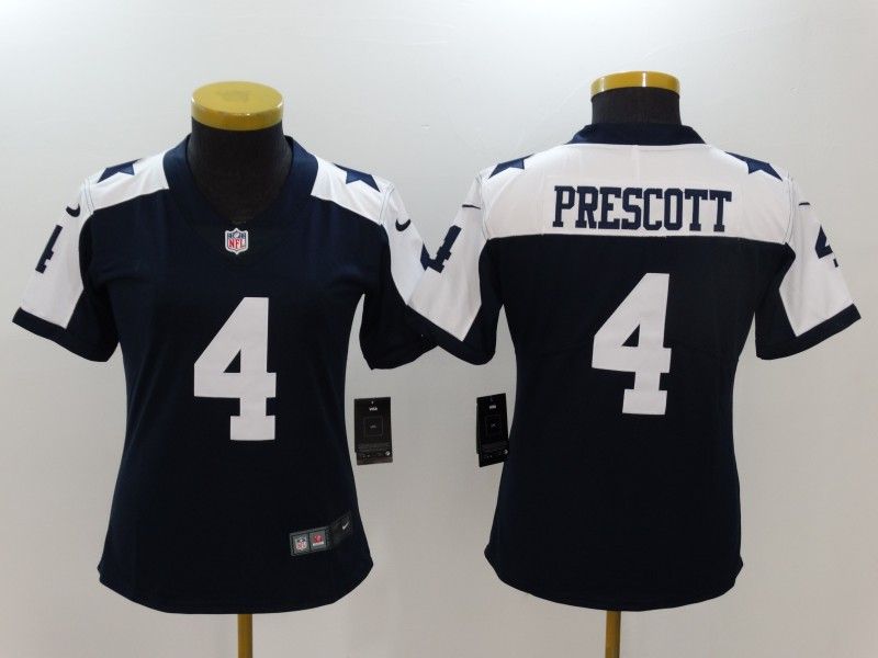 Dallas Cowboys PRESCOTT #4 Dark Blue Women NFL Jersey