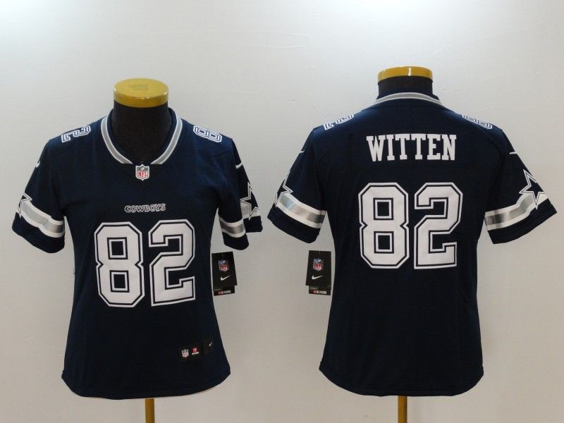 Dallas Cowboys WITTEN #82 Dark Blue Women NFL Jersey 02