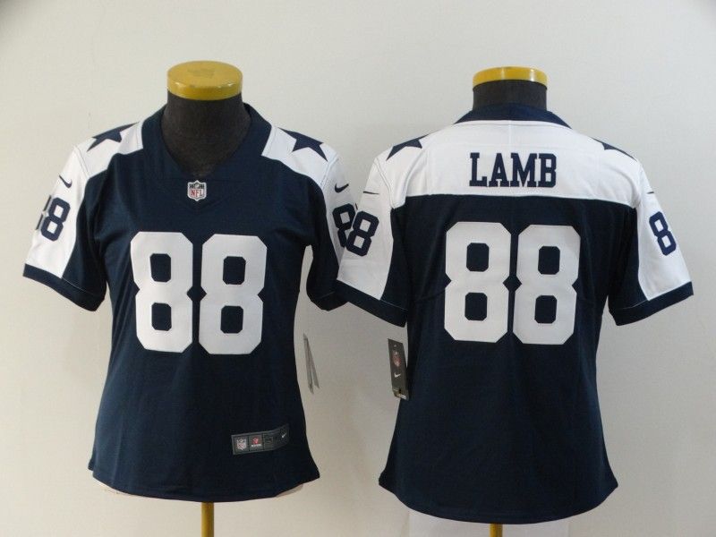 Dallas Cowboys LAMB #88 Dark Blue Women NFL Jersey