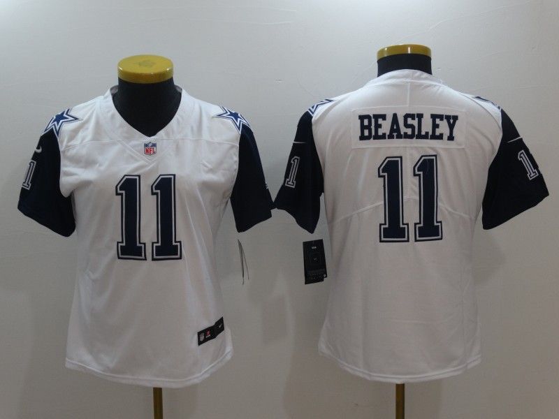 Dallas Cowboys BEASLEY #11 White Women NFL Jersey