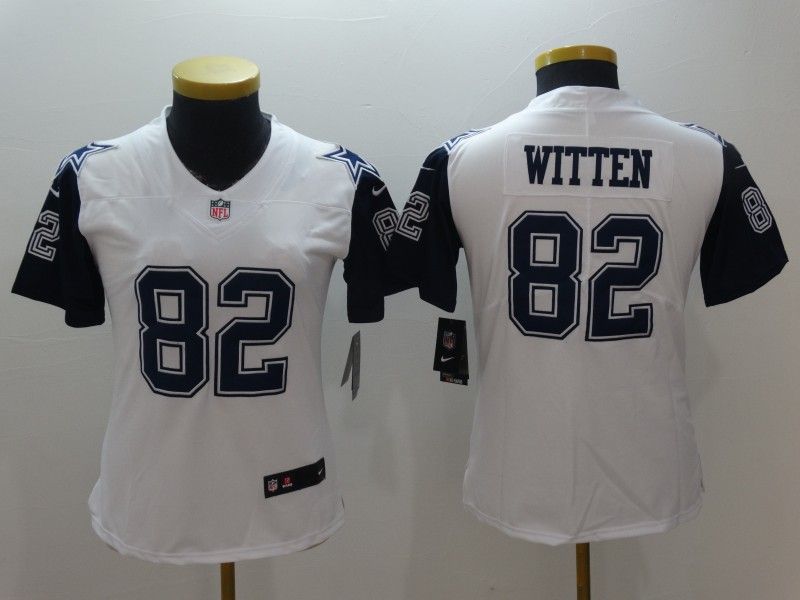 Dallas Cowboys WITTEN #82 White Women NFL Jersey