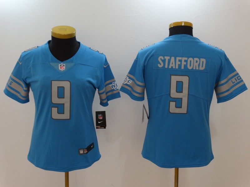 Detroit Lions STAFFORD #9 Blue Women NFL Jersey