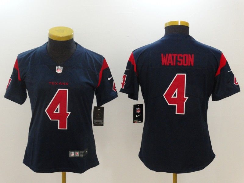 Houston Texans WATSON #4 Dark Blue Women NFL Jersey