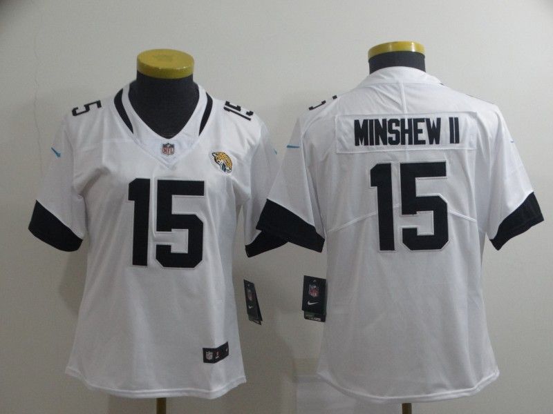 Jacksonville Jaguars MINSHEW II #15 White Women NFL Jersey