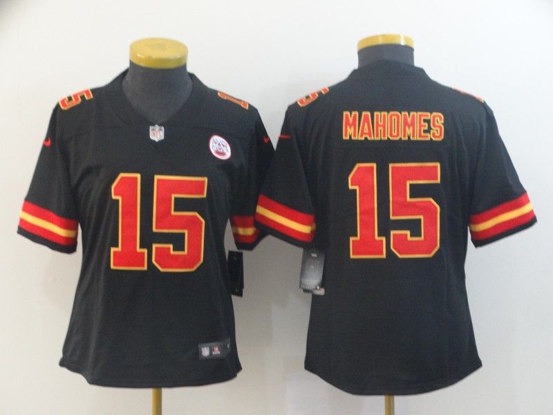 Kansas City Chiefs MAHOMES #15 Black Women NFL Jersey