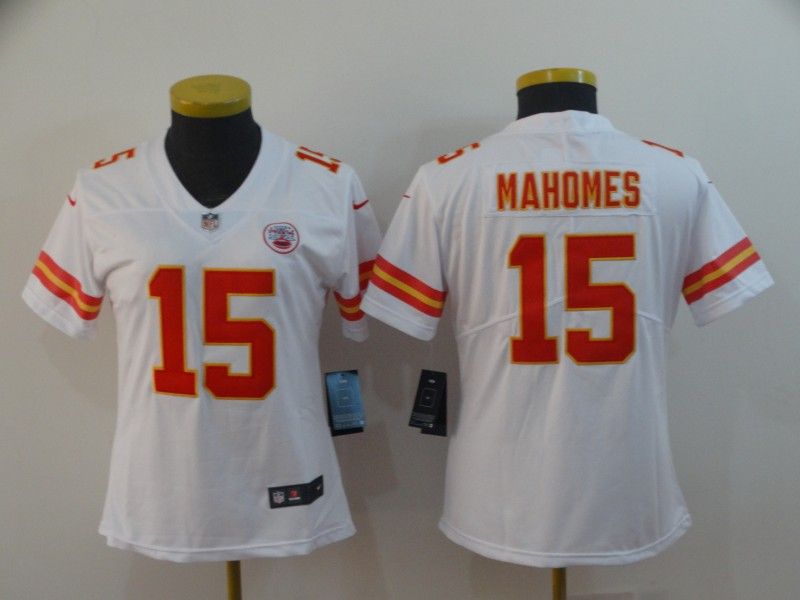 Kansas City Chiefs MAHOMES #15 White Women NFL Jersey