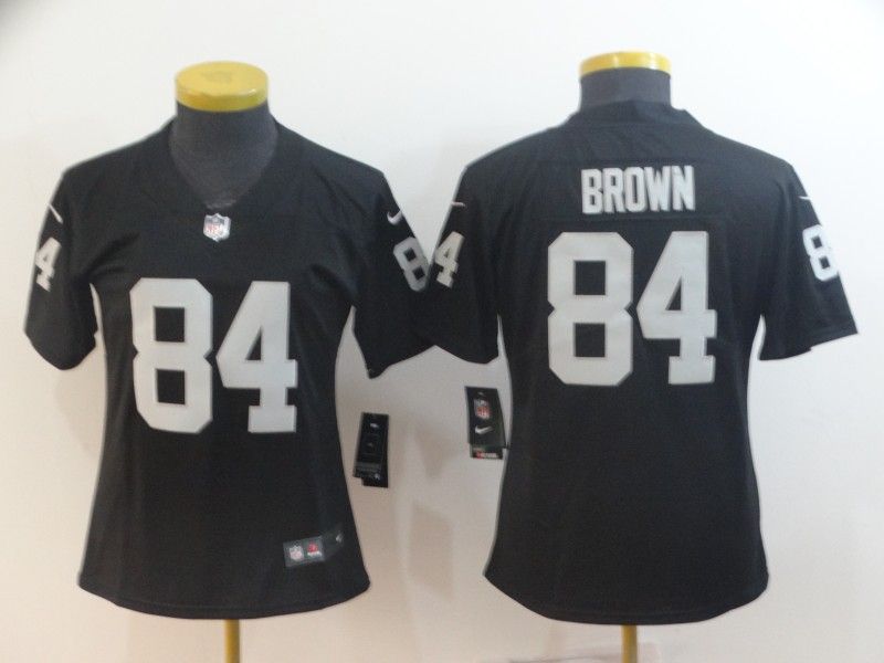 Las Vegas Raiders BROWN #84 Black Women NFL Jersey