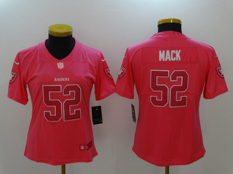 Las Vegas Raiders MACK #52 Pink Fashion Women NFL Jersey