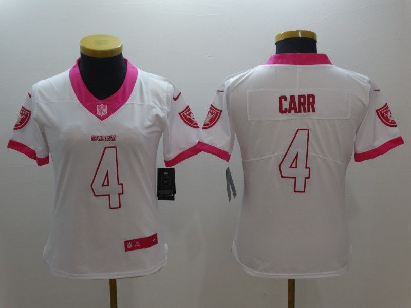 Las Vegas Raiders CARR #4 White Fashion Women NFL Jersey