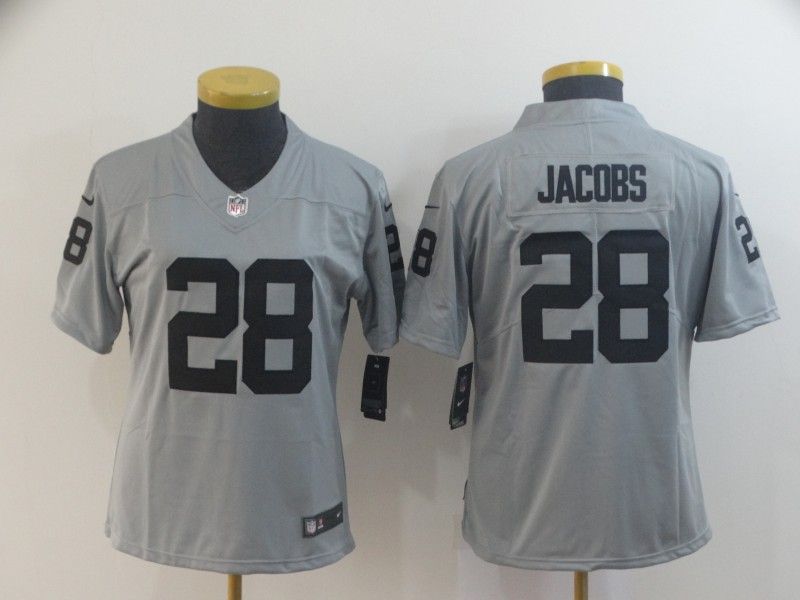Las Vegas Raiders JACOBS #28 Grey Inverted Legend Women NFL Jersey