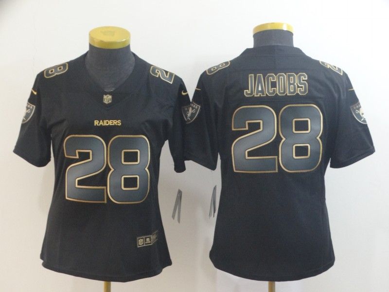 Las Vegas Raiders JACOBS #28 Black Gold Vapor Limited Women NFL Jersey