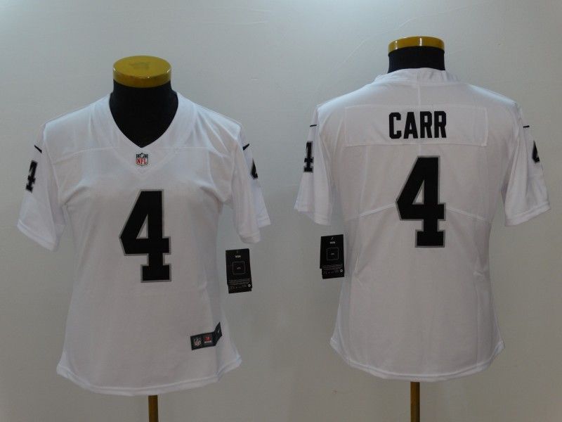 Las Vegas Raiders CARR #4 White Women NFL Jersey