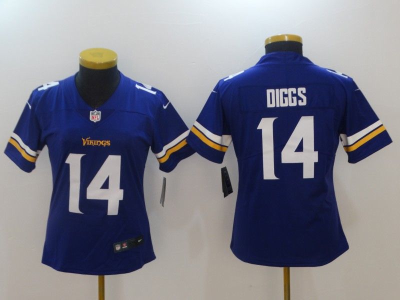 Minnesota Vikings DIGGS #14 Blue Women NFL Jersey