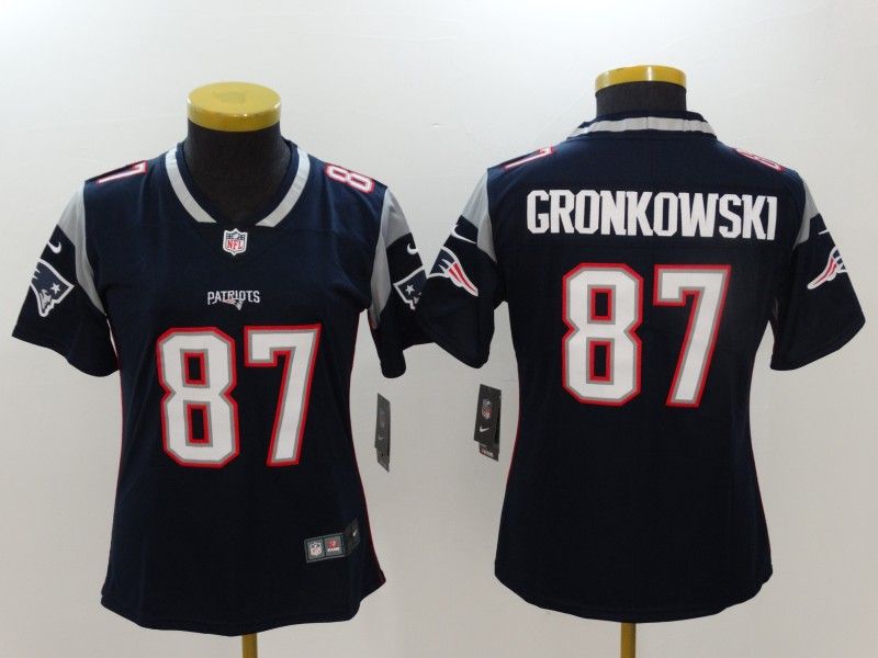 New England Patriots GRONKOWSKI #87 Dark Blue Women NFL Jersey